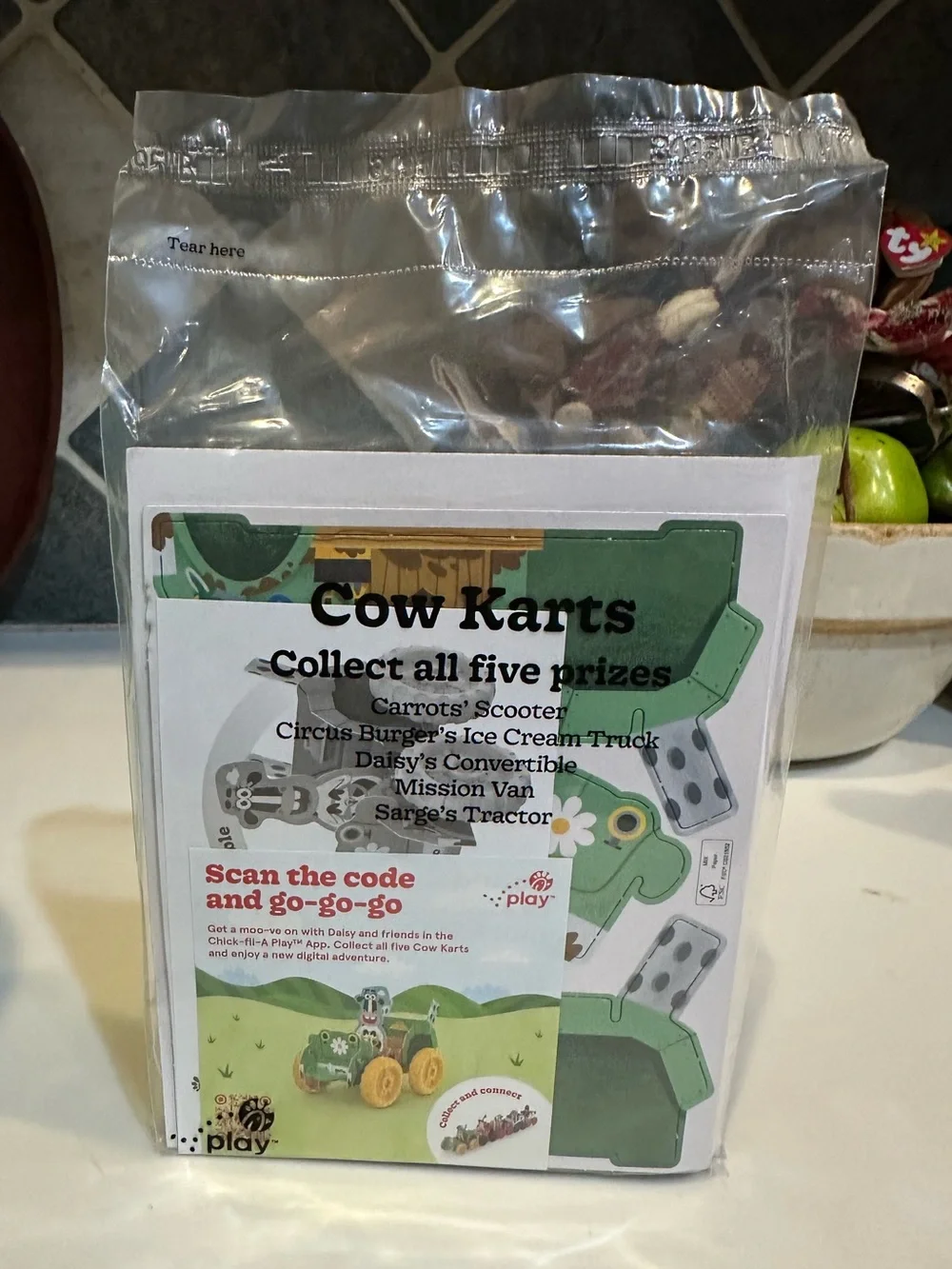 2026 CHICK FIL A COW KARTS SARGs TRACTOR + DIGITAL EXPERIENCE KIDS MEAL GREEN 4+